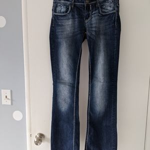 Dark wash boot cut jeans